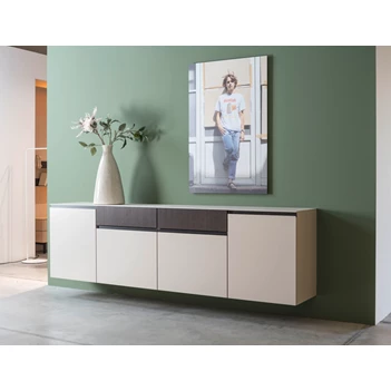 Dressoir Cubo hangend matte lak beige opstelling 238 Sudbrock