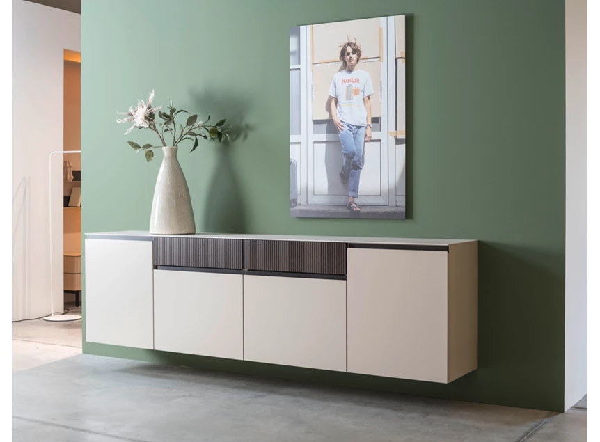 Dressoir Cubo hangend matte lak beige opstelling 238 Sudbrock