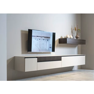 Tv-kast Cubo hangend matte lak beige opstelling 236 Sudbrock