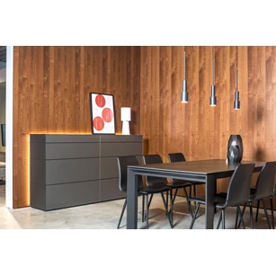 Dressoir ladekast Cubo staand mat glas antraciet opstelling 232 Sudbrock