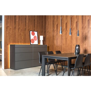 Dressoir ladekast Cubo staand mat glas antraciet opstelling 232 Sudbrock