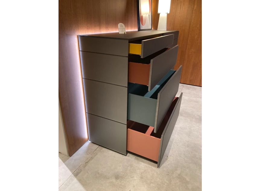 Open Dressoir ladekast Cubo staand mat glas antraciet opstelling 232 Sudbrock