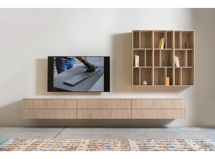 Tv-kast Cubo hangend eikfineer white wash opstelling 235 Sudbrock