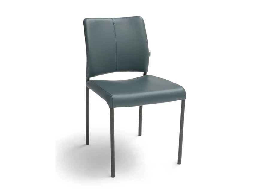 Stoel Amore leder blauw grijs Bree's New World