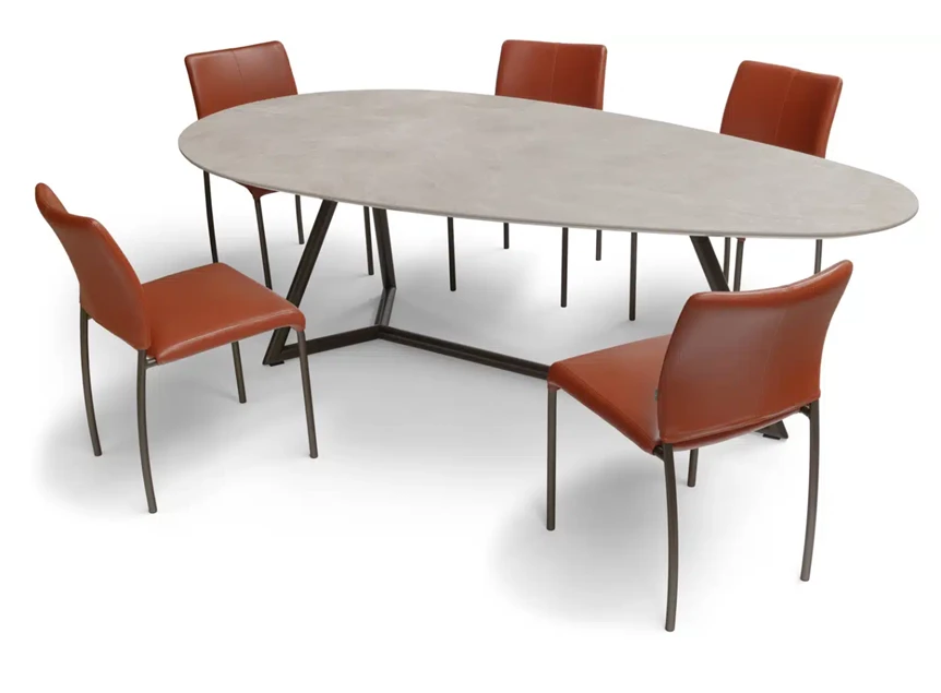 Achterkant Stoel Amore leder cognac Bree's New World