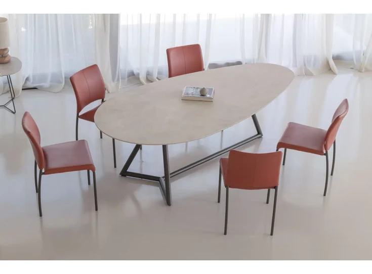 Bovenkant Stoel Amore leder cognac Bree's New World