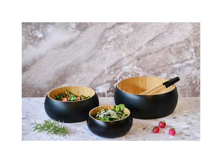 Black&wood saladekom- bamboe- Ø19,5xh8cm- sfeerbeeld