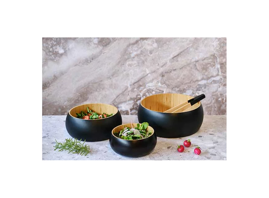 Black&wood saladekom- bamboe- Ø19,5xh8cm- sfeerbeeld