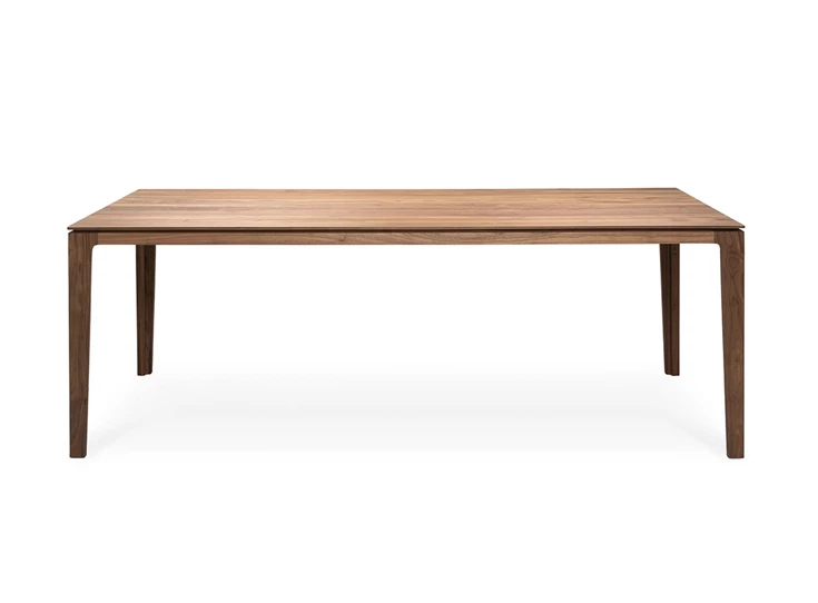 Zijkant Eettafel Savannah massief hout walnoot olie Kluskens