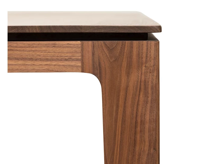 Bladrand Eettafel Savannah massief hout walnoot olie Kluskens