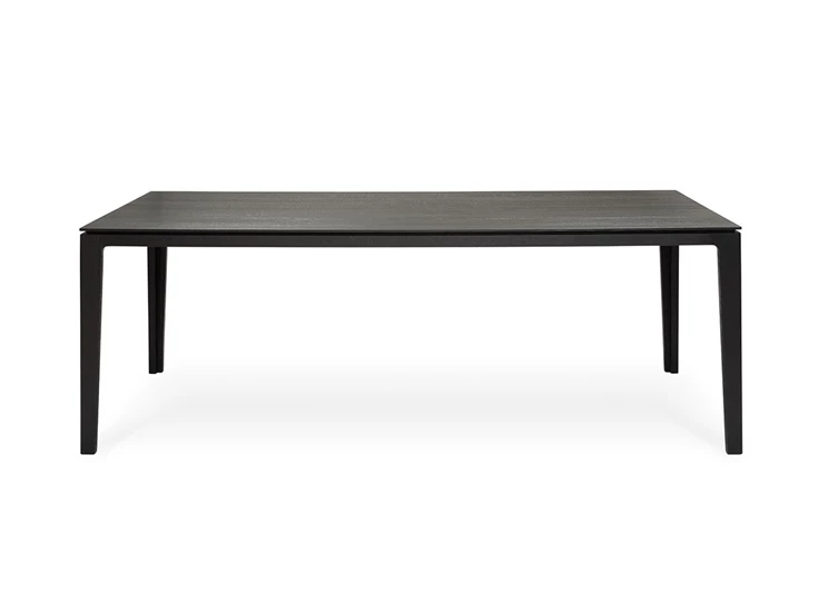 Zijkant Eettafel Savannah massief hout eik zwart Kluskens