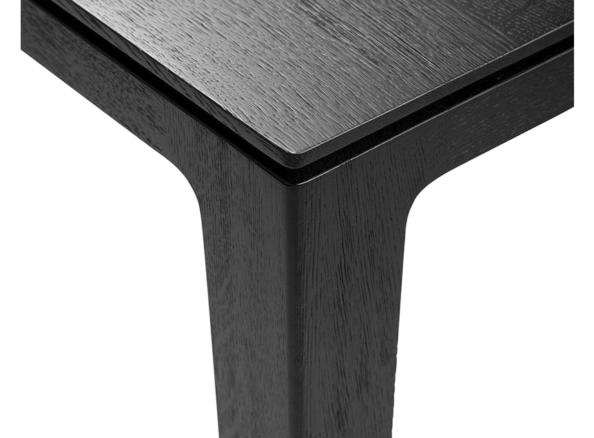 Bovenkant Eettafel Savannah massief hout eik zwart Kluskens