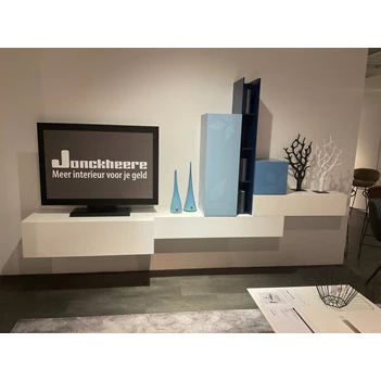 Front Tv-kast Centotrentacinque matte lak wit en blauw Capod'Opera