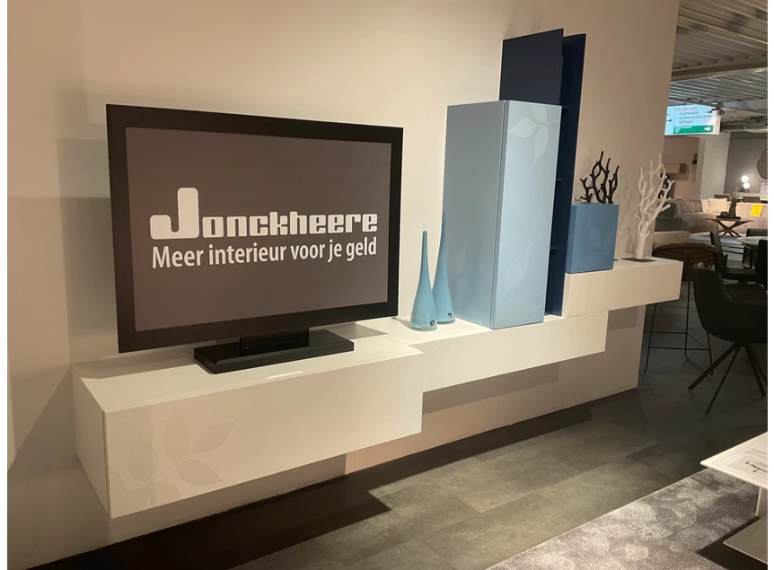 Tv-kast Centotrentacinque matte lak wit en blauw Capod'Opera