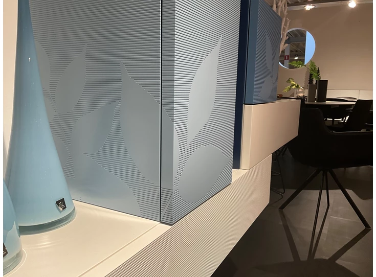 Detail Tv-kast Centotrentacinque matte lak wit en blauw Capod'Opera