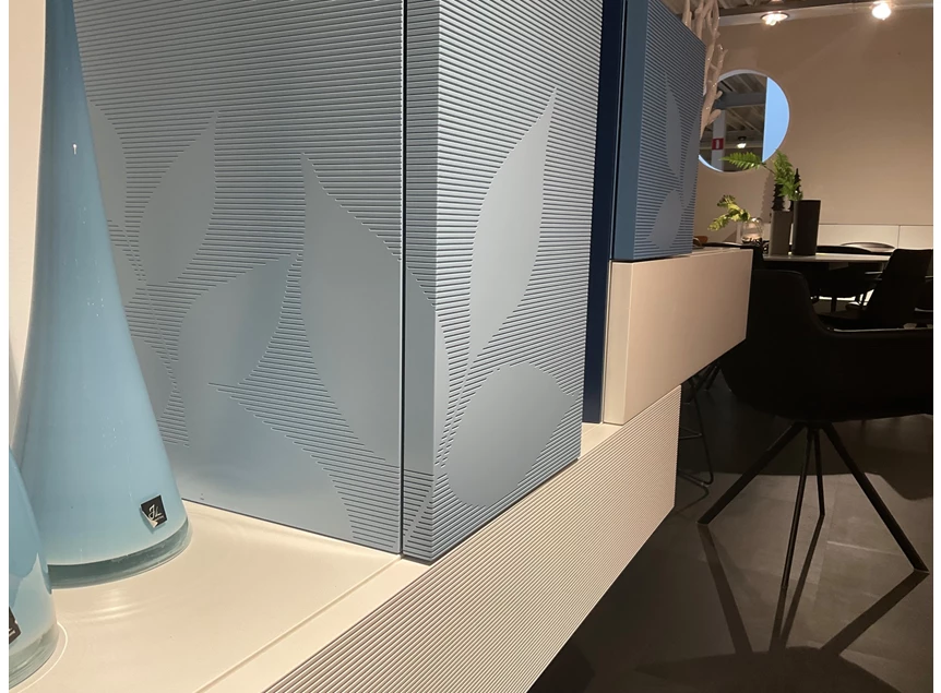 Detail Tv-kast Centotrentacinque matte lak wit en blauw Capod'Opera