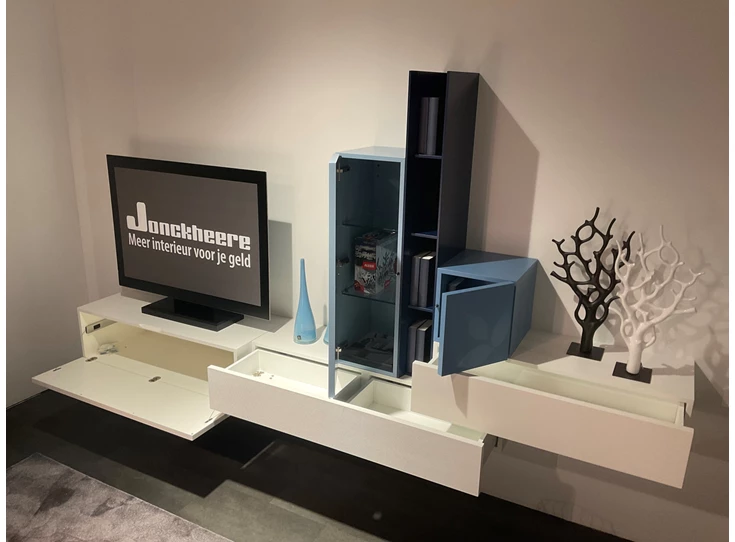 Open Tv-kast Centotrentacinque matte lak wit en blauw Capod'Opera