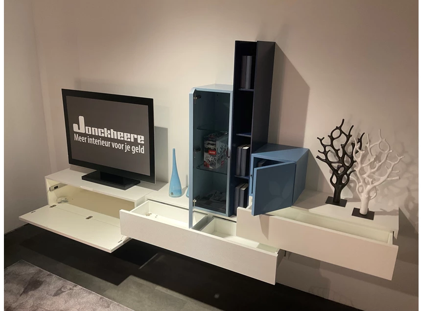 Open Tv-kast Centotrentacinque matte lak wit en blauw Capod'Opera