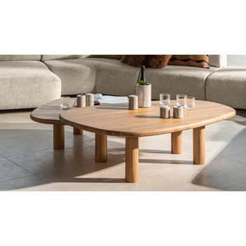 Salontafel Mamut massief eik natural Passe Partout