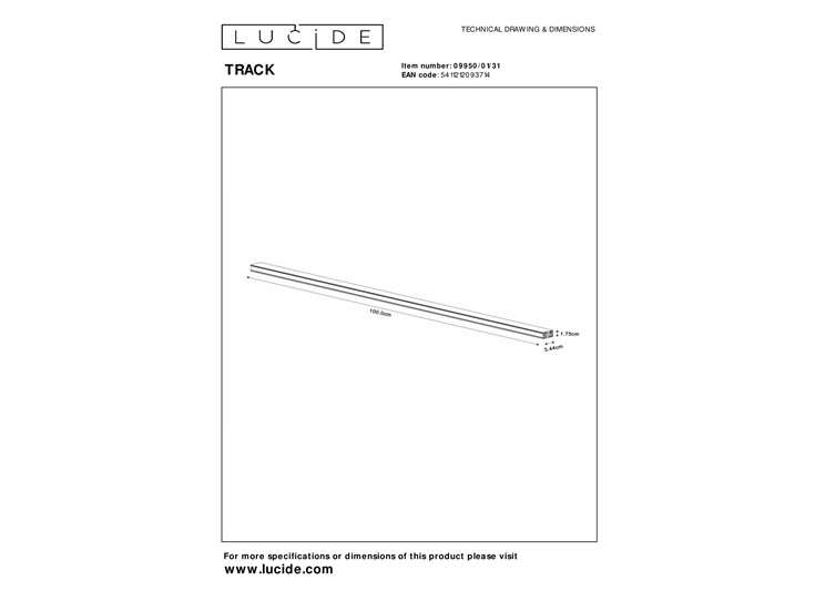 Track opbouwrail- 1fase railsysteem/railverlichting- 1M- wit (uitbreiding) 3