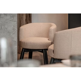 Hoge barstoel Chumo stof beige houten poot Passe Partout