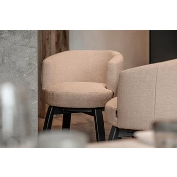 Hoge barstoel Chumo stof beige houten poot Passe Partout