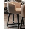 Lage barstoel Chena stof beige houten poot Passe Partout
