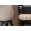 Combi zonder leuning Lage barstoel Chena stof beige houten poot Passe Partout