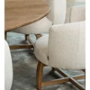 Zijkant Low Dining Chair Chabby stof beige houten poot Passe Partout
