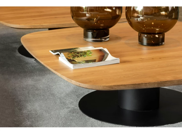 Detail Salontafel Bliss vierkant massief hout Passe Partout