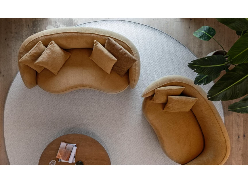 Bovenkant Zetel canapé 2-zit Mogador stof Passe Partout