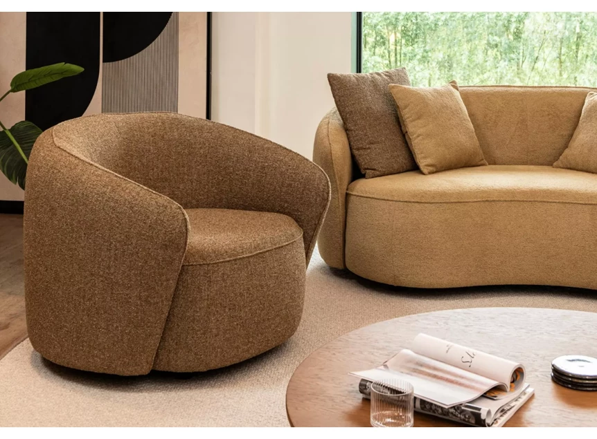 Bijzetzetel Mogador rond stof Passe Partout