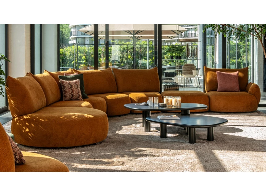 Front Hoeksalon Bigfoot stof oker Passe Partout