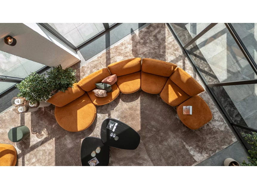 Bovenkant Hoeksalon Bigfoot stof oker Passe Partout