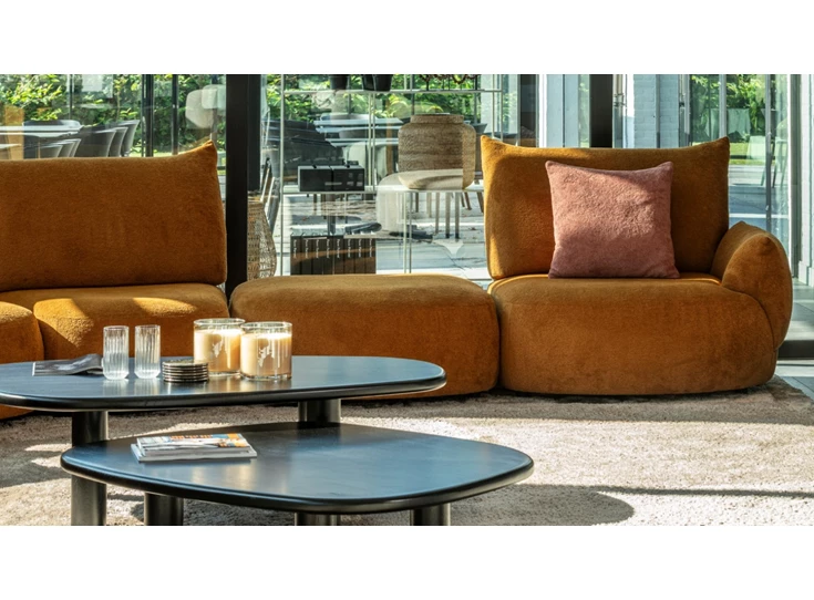 Fauteuil Hoeksalon Bigfoot stof oker Passe Partout