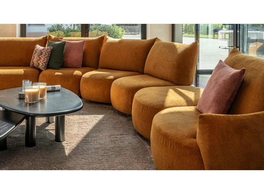 Zijde Hoeksalon Bigfoot stof oker Passe Partout