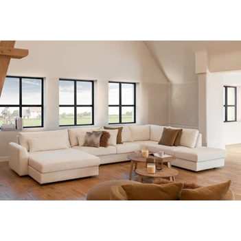 Hoeksalon met zetelbed Alberto stof beige Passe Partout