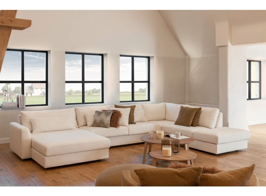 Hoeksalon met zetelbed Alberto stof beige Passe Partout