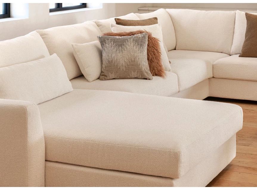 Detail Hoeksalon met zetelbed Alberto stof beige Passe Partout