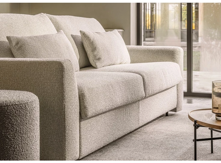 Detail Zetelbed Alberto stof greige Passe Partout