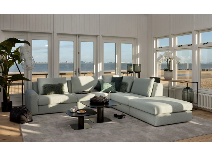 Hoeksalon Xavio stof muntgroen Passe Partout