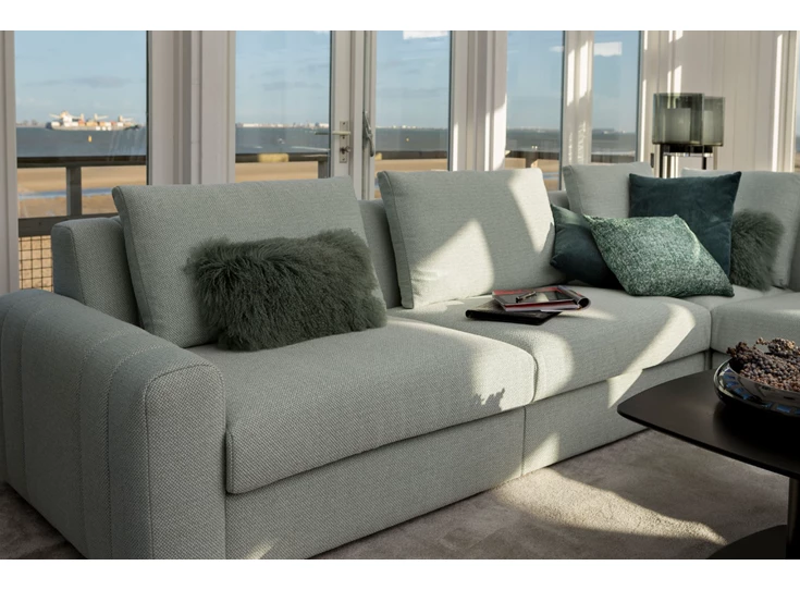 Zijkant Hoeksalon Xavio stof muntgroen Passe Partout