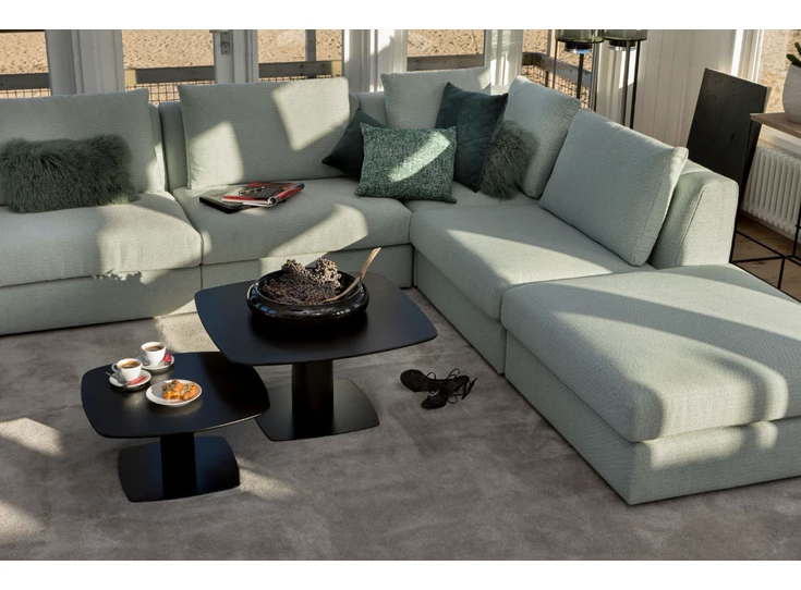 Open eiland Hoeksalon Xavio stof muntgroen Passe Partout