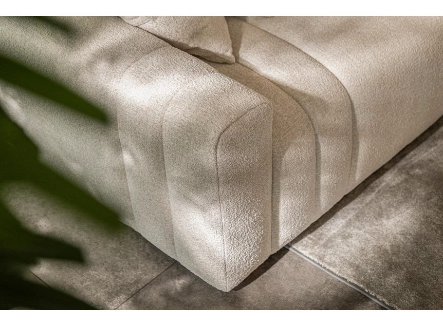 Armleuning Hoeksalon Xavio brede longchair stof beige Passe Partout