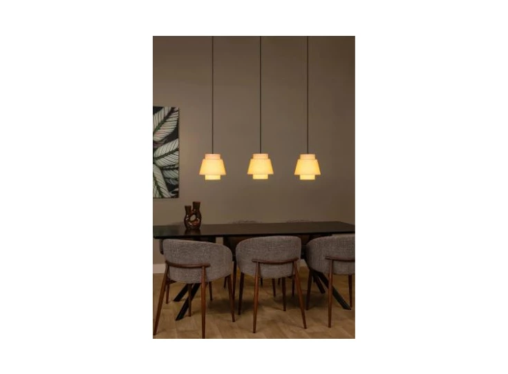 Tribute hanglamp- beige- 3xE27- sfeerbeeld