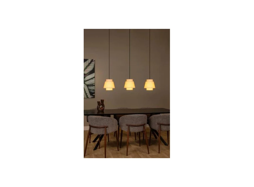 Tribute hanglamp- beige- 3xE27- sfeerbeeld