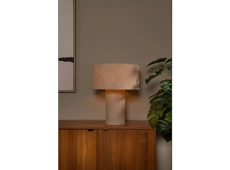 Leeroy tafellamp- taupe- E27- sfeerbeeld