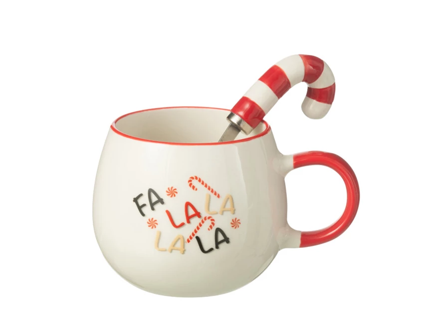 Tas+lepel giftbox rood sfeer