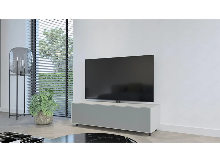 Tv-kast Mika 120 glas wit standaard poot tv-beugel Ardeno
