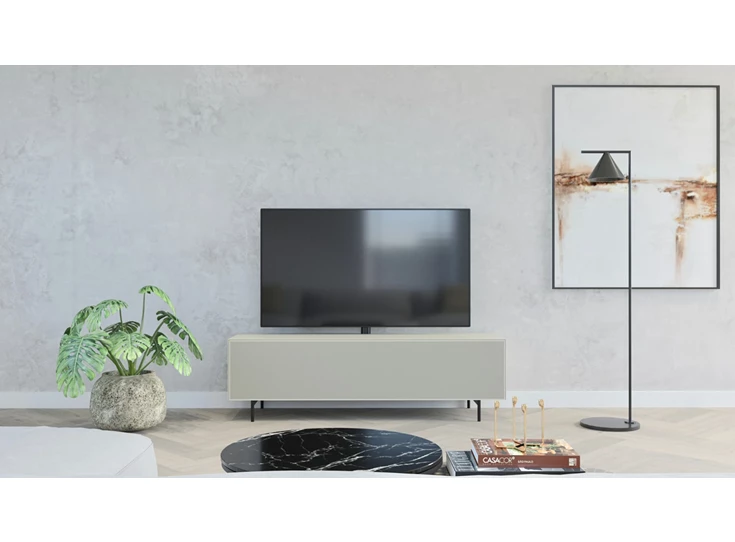 Front Tv-kast Mika 160 mat glas oyster Ardeno